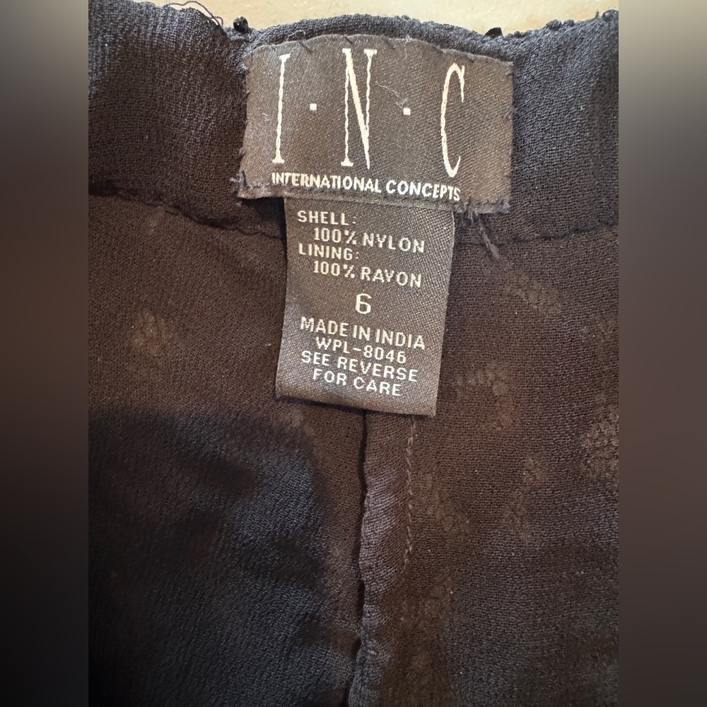 I.N.C. International Concepts Black Beaded Sequin Pants Size 6 Vintage Glam - Picture 3 of 15